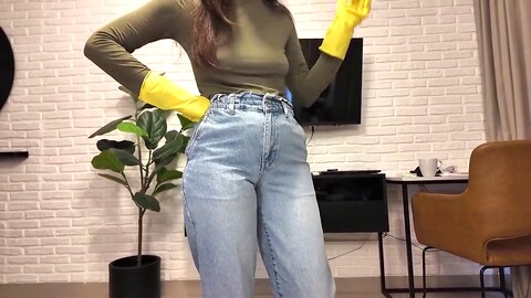 Giving handjob, rubber gloves, penalize