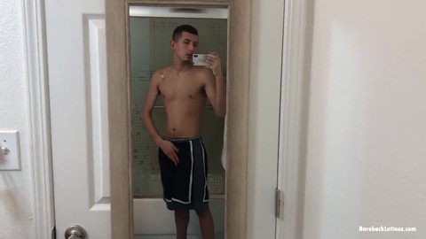 Boy bareback, гей, мастурбация