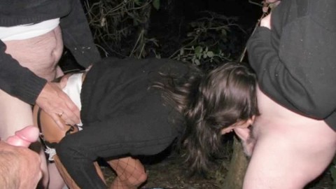 Sissy blowjob, sissy outdoor, anal invasion