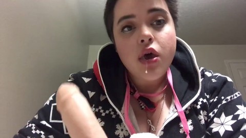 Gay femboy, fake penis, gay sloppy blowjob