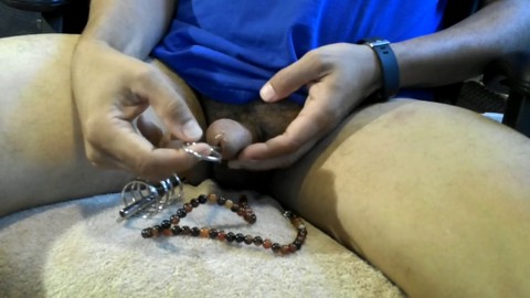 inserting steel into his urinate-slot