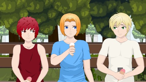 Twink boy, gay orgy, cartoon