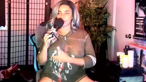 Big cock shemale cums during solo webcam session